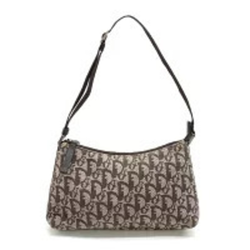 Christian Dior Trotter Accessory Pouch Clutch Handbag Canvas Brown